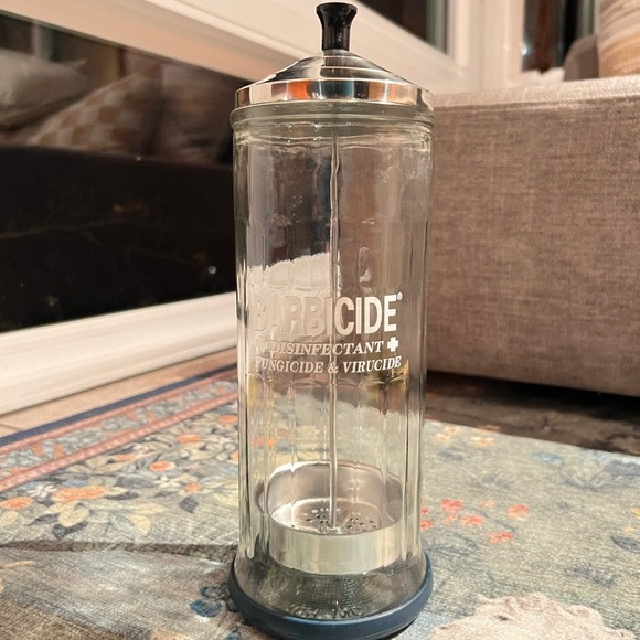 Other - King Research Barbicide Disinfecting Barber Soaking Glass Container Jar Salon